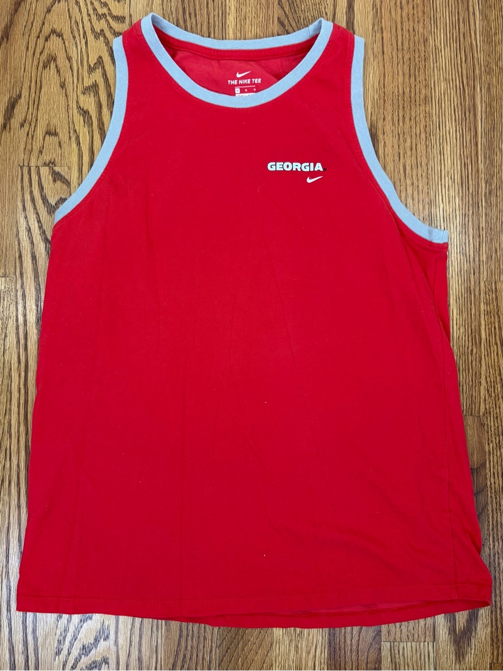 The Nike Tee DRI-Fit UGA Georgia Bulldogs Logo Red Tank Top (M)